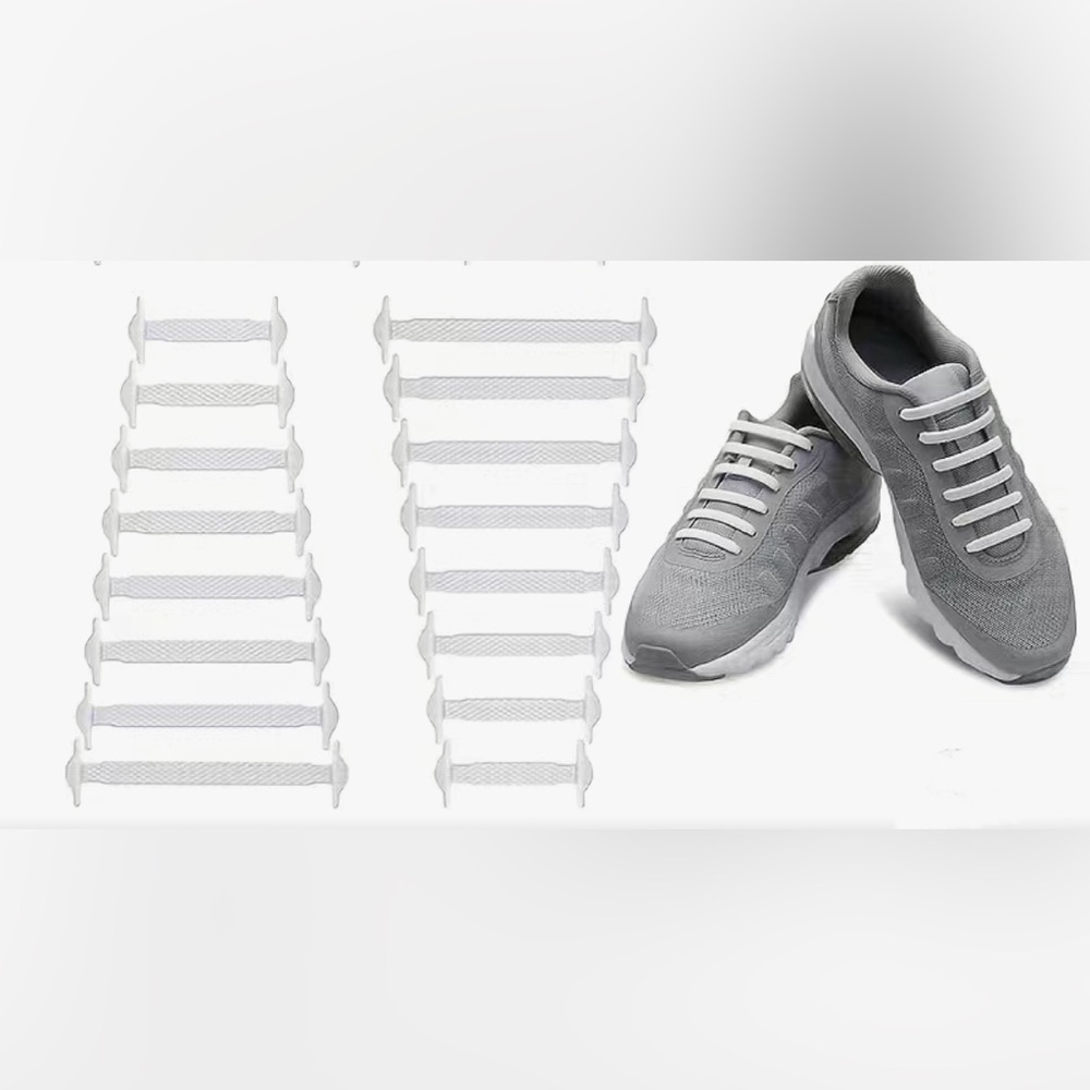 ⭐️ FREE ⭐️ WITH ANY OTHER PURCHASE New No Tie Stretch Silicone Shoelaces White